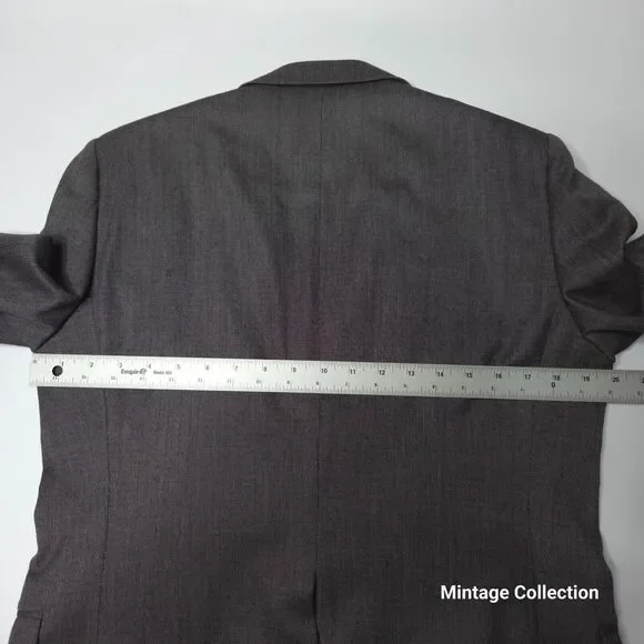 VINTAGE BURBERRYS TAILORED IN JAPAN 100% WOOL GRAY COAT 94-84165AB4 JP / 40T US